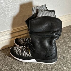 Nike Black and White High-Top Sneakers